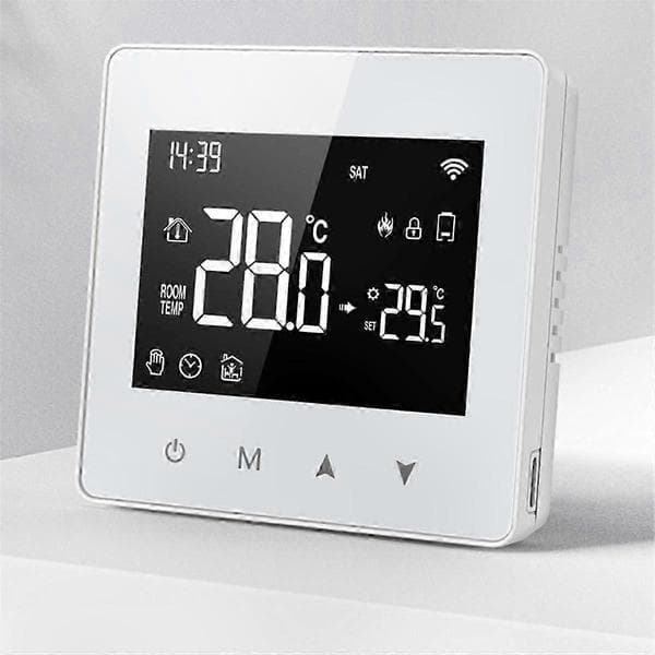 Tuya ZigBee Termostat Smart Home Batteridrevet Temperaturregulator til Gaskedel Fungerer med Stemmeassistent White