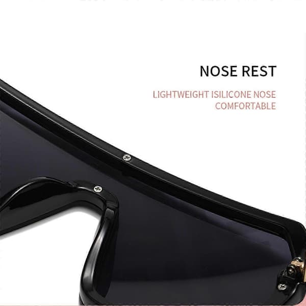 Nye opgraderede store stel trend bogstav solbriller samlede linser mænd kvinder mode all-match Black