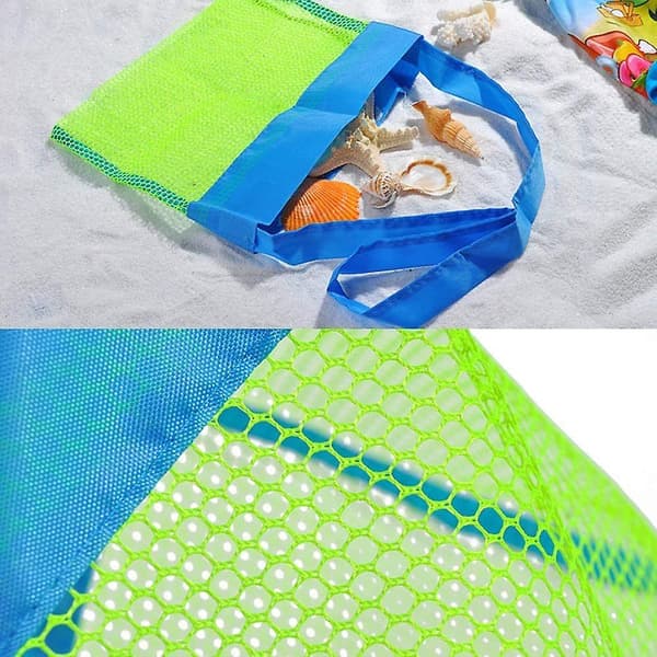 Mesh-pose til strandsand, strandtaske, opbevaringspose i mesh (størrelse 2, 2 stk., 2424 cm)