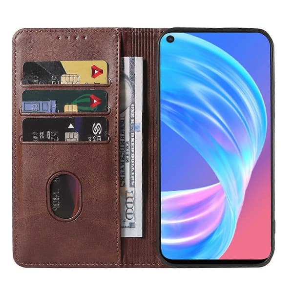 Magnetiskt läderfodral för OPPO A73 Brown