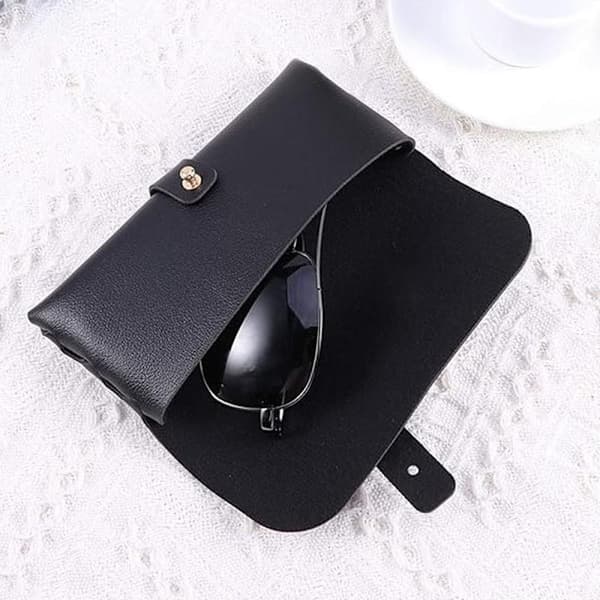 2-pack Soft Glasses Cases (Black + White), Sunglasses Case with Buckle
