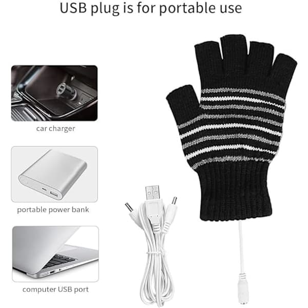 USB-opvarmede handsker, vinteropvarmede handsker til mænd og kvinder