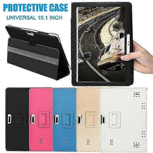 10/10,1 tommer ægte læder standercover til Android-tablets - 24x17cm PC beskyttelsesetui Blue