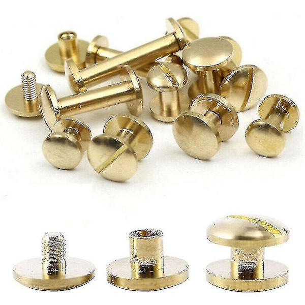 10x bågbältesskruv läderhantverk Chicago spikmässing massiv nitstudshuvud 4-10 mm 4mm