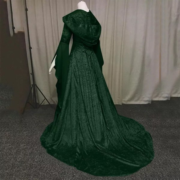 Goottilainen Huppupuku Morsiuspuku Cosplay Halloween Verde 5XL