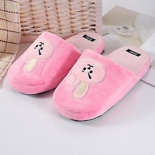 Kpop Bts Bt21 Dam/män Unisex Vinter Varm Mjuk Plysch Golv Hem Halkfri sula Söt Rj