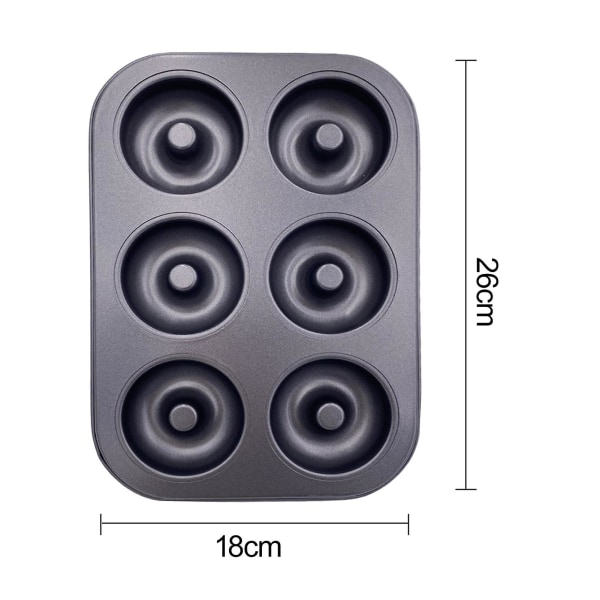 Tyuhe 1/2 st Donut Pan 6/12 Grids Kolstål Donut Form Non-stick bakplåt Jämn värmefördelning Munkpanna för hemköket B