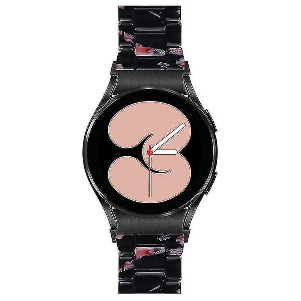Til Samsung Galaxy Watch 5 40 mm / 44 mm / Watch 5 Pro 45 mm Resin urbånd i rustfrit stål med spændearmbånd Black   Pink