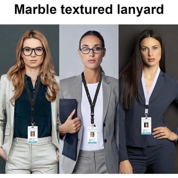 3-pack Lanyard med snabbspänne, Robust Marmor Lanyard