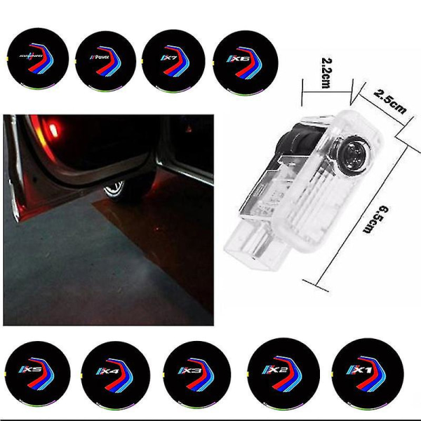 2x Led Car Door 3D Laser Logo Projektori Lamppu Tervetuloa Light Ghost tarvikkeet X5 E70 2007-2021 X1 X2 X3 X4 X6 autotarvikkeille x3