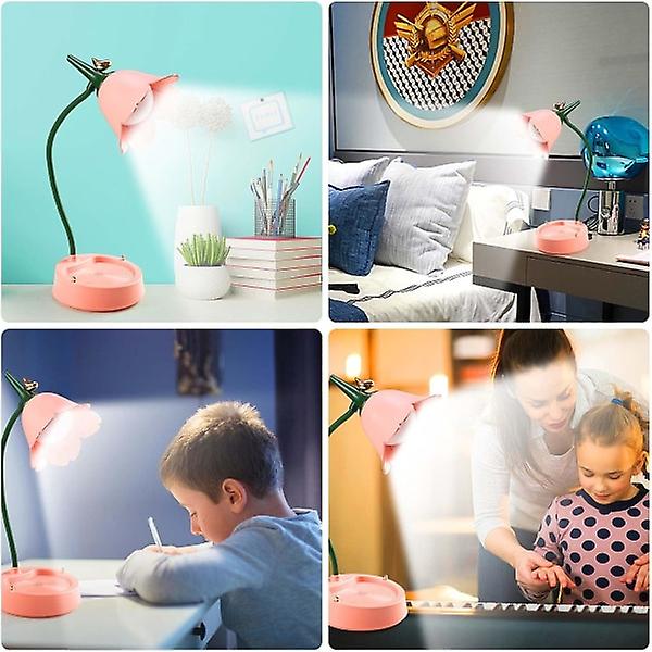 Bordlampe Til Børn, Dæmpbar Led Bordlampe Med 3 Farvetemperaturer Med Touch Sensor