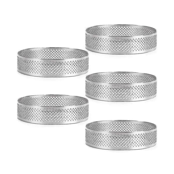 Perforert tertering, 25 stk 5 cm perforert kakemoussering, DIY runde terteringer for baking av dessert