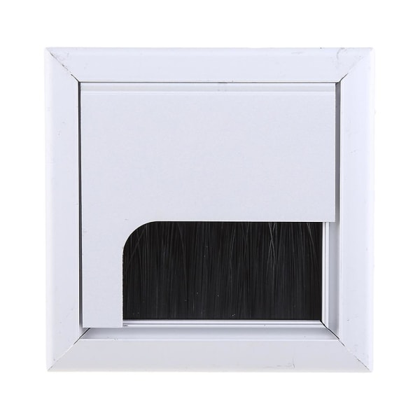 Aluminium Fyrkantig rektangel Skrivbordsdator Tråd Kabeluttag Insättningshål Cover Bordsgenomföring 80*80mm