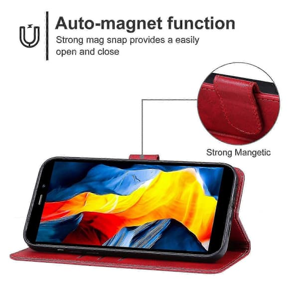 Læder telefoncover til Oukitel Wp32 Red