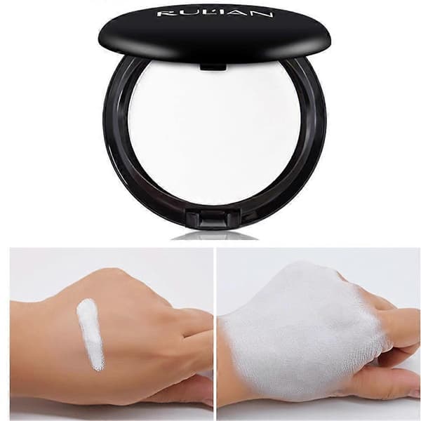 Hvit ansiktskremfoundation / presset pudder festivalmakeup