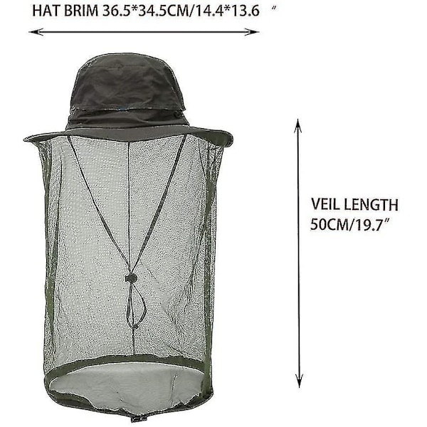 Pääverkko Hat Beekeeping Beekeeper Bee Veil Hat Hunting Netting Mesh Hood Cap Bee Keeper Khaki
