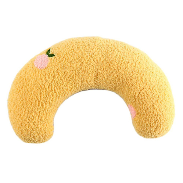 Mjuk hundsäng lugnande kuddar husdjur nackkudde för valp ultra mjuk fluffig husdjur lugnande leksak halv munk cuddler Yellow
