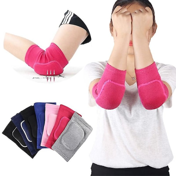 Elastiske albuebeskyttere Fortykket svamp Albue Knæbeskyttere Beskytter Basketball Volleyball Sport Arm Ærmepude Voksne Børn 2pcs pink M