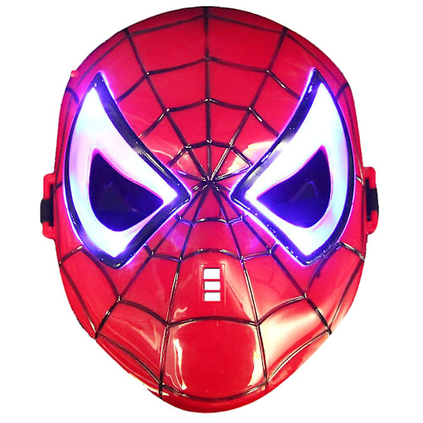 Trendy LED Lysende Spiderman Maske Børn Drenge Piger Karneval Kostume Superhelt Superhelte Spider Man Masker Gaver Red