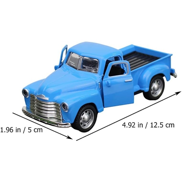 1kpl Pick Up Truck, sininen- 1/32 mittakaavassa Diecast-malli Leluauto Vintage automalli Retro vintage automalli Lelu-metalliseosautomalli kodin sisustus Sky-blue