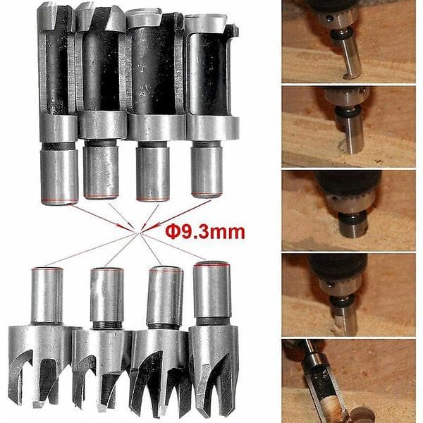 8 STK HSS Pluggkutter Trebearbeidingsverktøy Trepluggbor Trepluggkutterbor 6mm/10mm/13mm/16mm