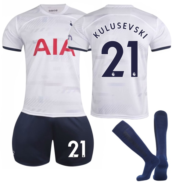 Den nye 202320 Tottenham Hotspur hjemmefotballskjorte for barn nr. 21 Kulusevski 24