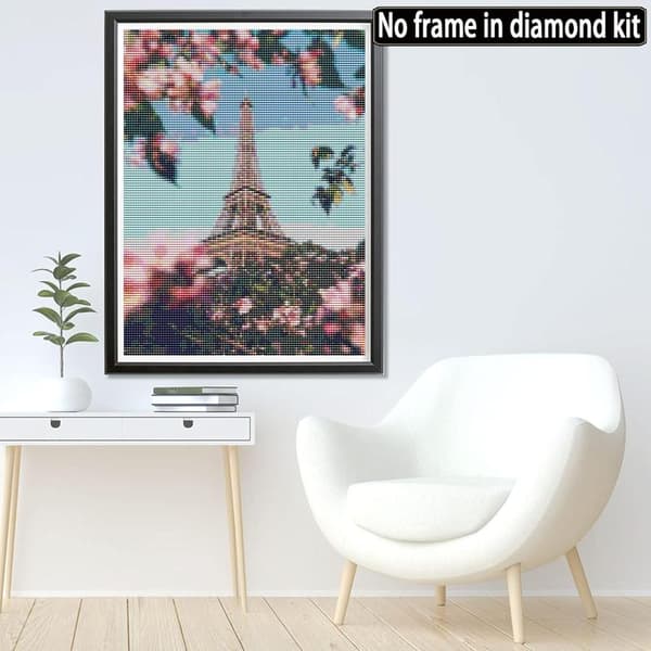30×40cm 5D Timanttimaalaus Täysi Eiffel-torni, DIY Timanttikirjonta