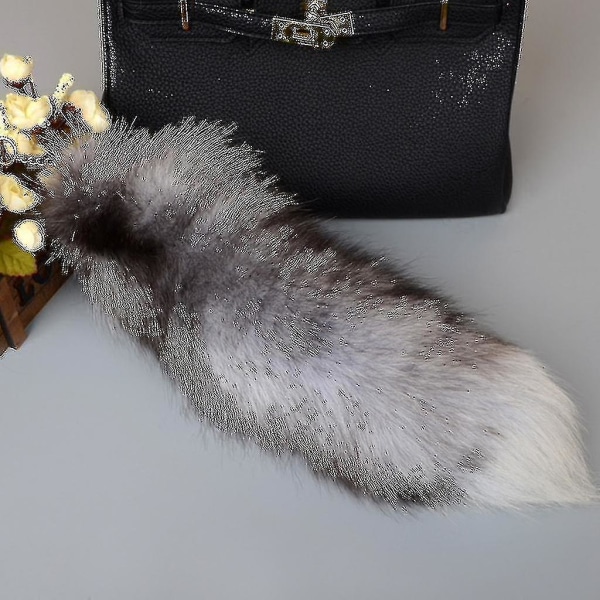 Plysch-räv svans Nyckelring Furry Animal Tail Nyckelring Nyckelring 40cm Animal Tail B