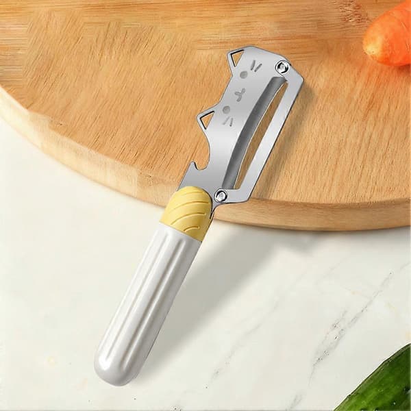 Kat-formet Skræller i Rustfrit Stål Multifunktionel Flaskeåbner Sødt Køkkenredskab Multi-functional peeler 2pcs