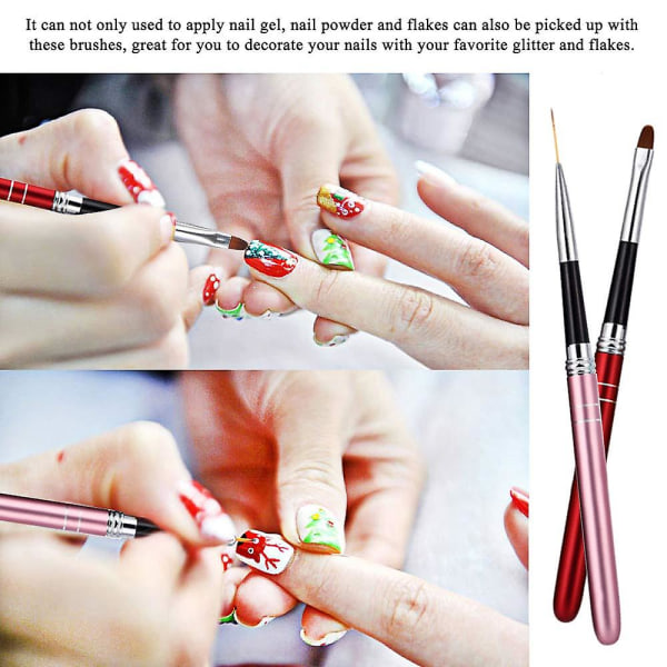 Nail Art-penn for profesjonelle salonger - 10 farger - neglebørste og hjemme-diy-negledesign