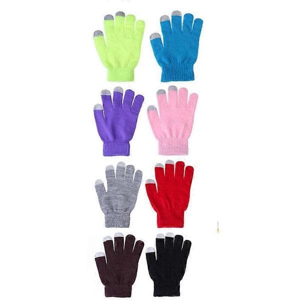 Herr Dam Vinter Pekskärmshandskar Unisex Stickade Vantar Varma Handskar Sky blue