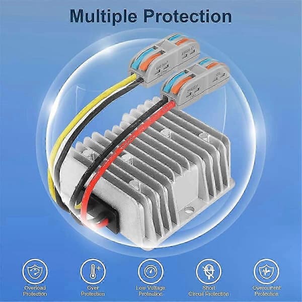 DC 36V/48V ned til 12V 20A 240W DC DC-konverter Silver