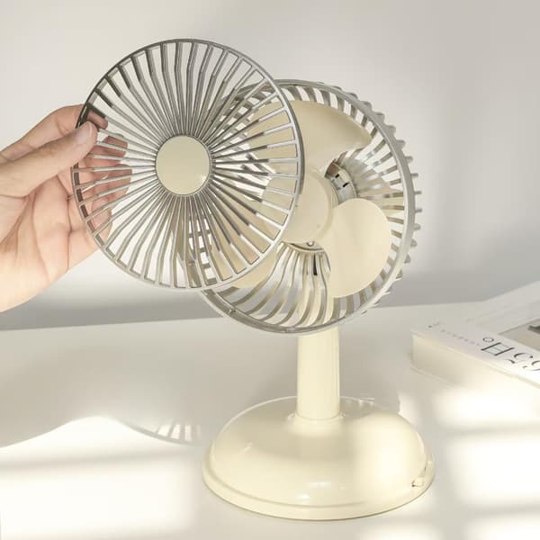 Genopladelig bordventilator, bærbar udendørs campingventilator, 2 tilstande, velegnet til udflugter, arbejde, studier