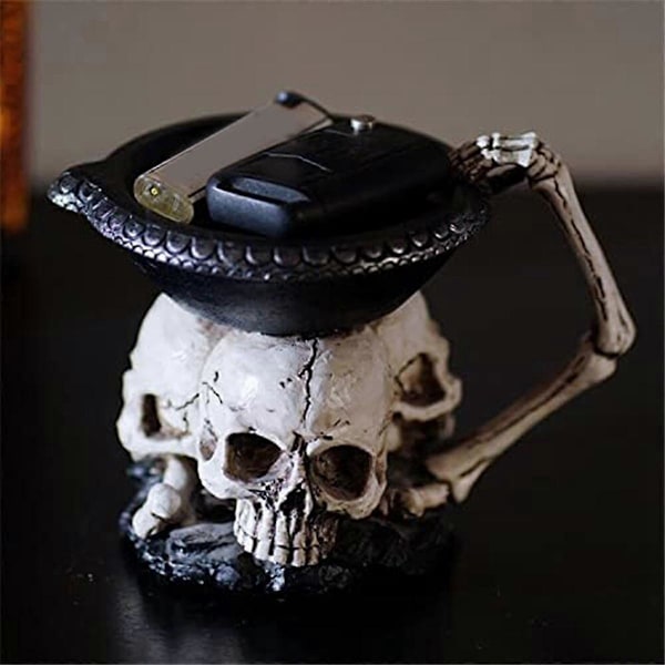 Kallo Kynttilänjalka Luuranko Kynttilänjalka Pidike Hartsi Kynttilänjalka Käsityöt Juhliin Halloweeniin Jouluun BlackWhite