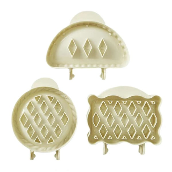 Klassiske mini håndtærteforme gør-det-selv-form køkkenværktøj Round Half Round Rectangle 3Pcs