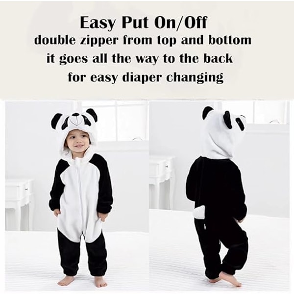 Halloween-vauvan asut, taaperoiden vaatteet, vauvan haalarit, poikien ja tyttöjen eläinasut, 2-36 kuukautta New panda 70-80cm