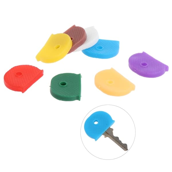 10 stk blandede farver gummi bløde nøglelåseknapper