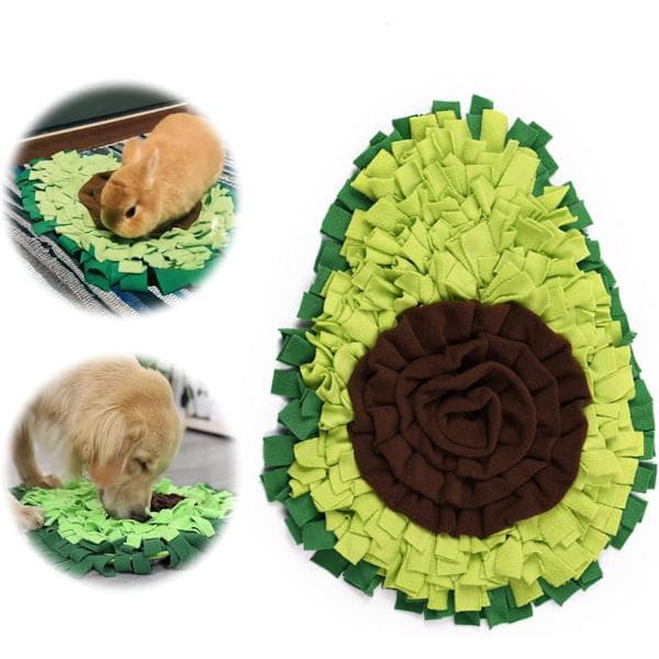 Snusemåtte - Avocadodesign med Sammenklappelig Funktion - Til Hunde og Katte - Grøn Træningsmåtte - Aktivering til Kæledyr