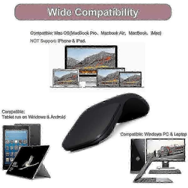 Bluetooth ergonomisk sammenleggbar mus for Microsoft Arc Touch - Slank lettvekt - 3