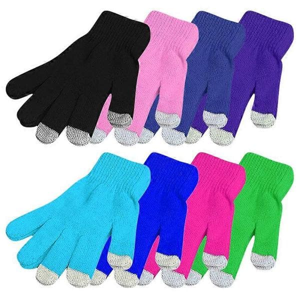 Herr Dam Vinter Pekskärmshandskar Unisex Stickade Vantar Varma Handskar Sky blue