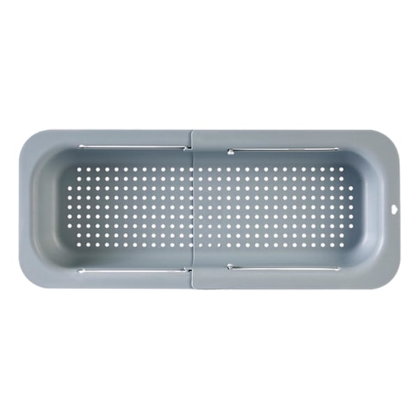 Utdragbar Avloppskorg Över Diskbänken Multifunktionell Grade PP Utbyggbar Frukt Grönsakstvätt Light grey