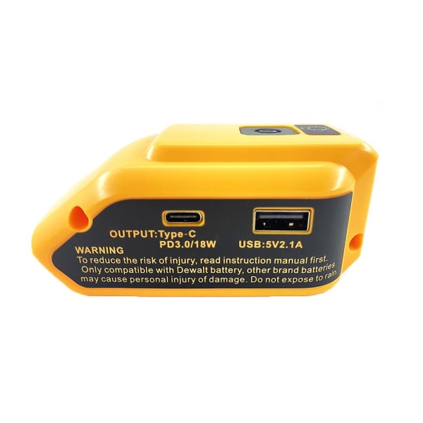 1/2 kpl vaihto Dcb090 power Dewalt 20v Max 18v akkusovittimelle USB ja Type-c led työvalolla A902