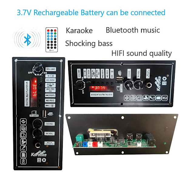 3.7v Vahvistinlevy Neliö Tanssi Kaiutin Vahvistin Tukee Bluetooth Aux Tf-kortti U-levy Tallennus