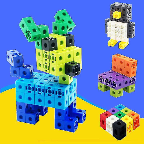 100 stk. Matematik Linking Cubes Numberblocks Interlocking Multilink Counting Blocks (bedst)