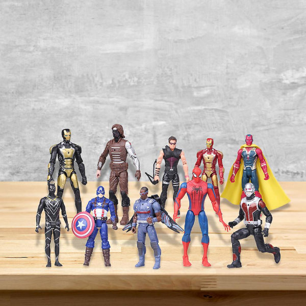 10 stk Desktop Decor Adventure Hjem Soverom Ultimate Superhelt Action Figur Sett