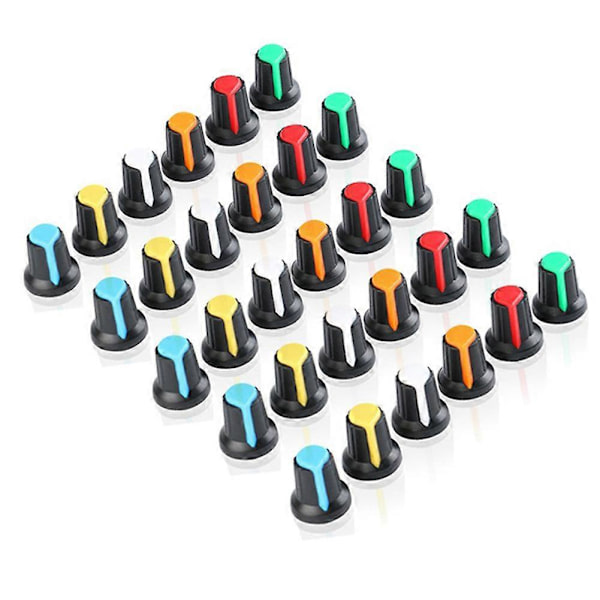 120 stk. Potentiometer Knapper Kit Plast Knapper Hætte 6 mm Diameter Skaft Hul Potentiometer Knapper Hætter as shown