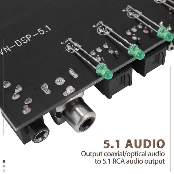 Dac-modul 5.1-kanals Ac-3 Pcm Digital Optisk Dts Rca Hifi Stereo Audio Hjemmebiograf Dekoder Ampli