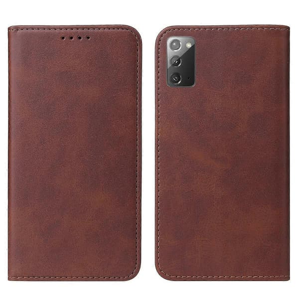 Magnetiskt läderfodral för Samsung Galaxy Note20 Brown