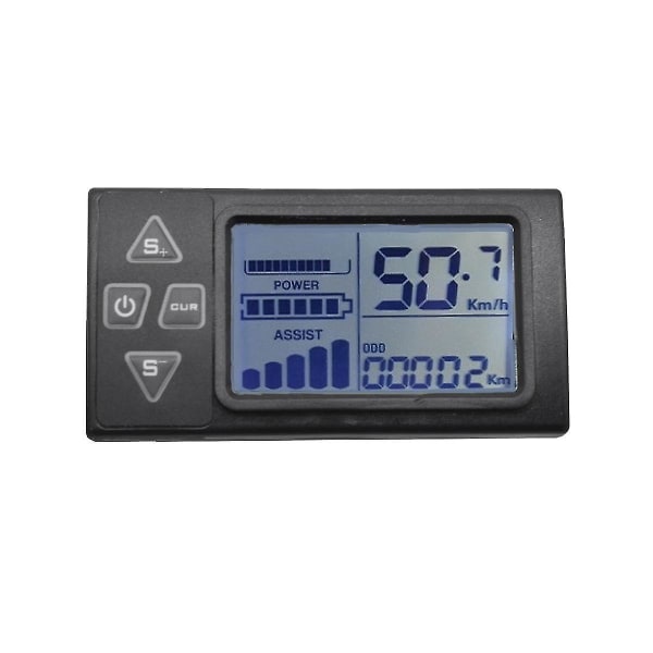 24v/36v/48v S861 LCD Ebike Display Dashboard för elcykel Bldc Controller Kontrollpanel (6pin)-Perfekt Black