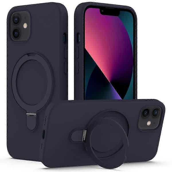 Magnetisk etui til iPhone 11 med ringstativ PC+Silikone Droppsikkert telefonetui Sti Style I